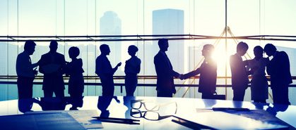 Silhouettes of Business People Working