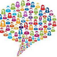 Social media user speech bubble