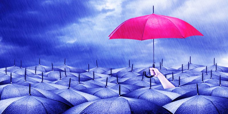 red umbrella concept