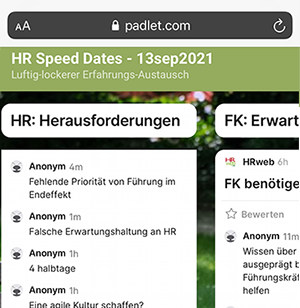 HR Speed Date, Padlet