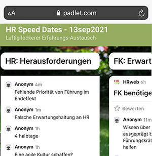 HR Speed Date, Padlet